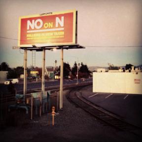 A billboard in Richmond shows No on N